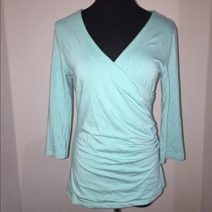 Cozy v neck blue top